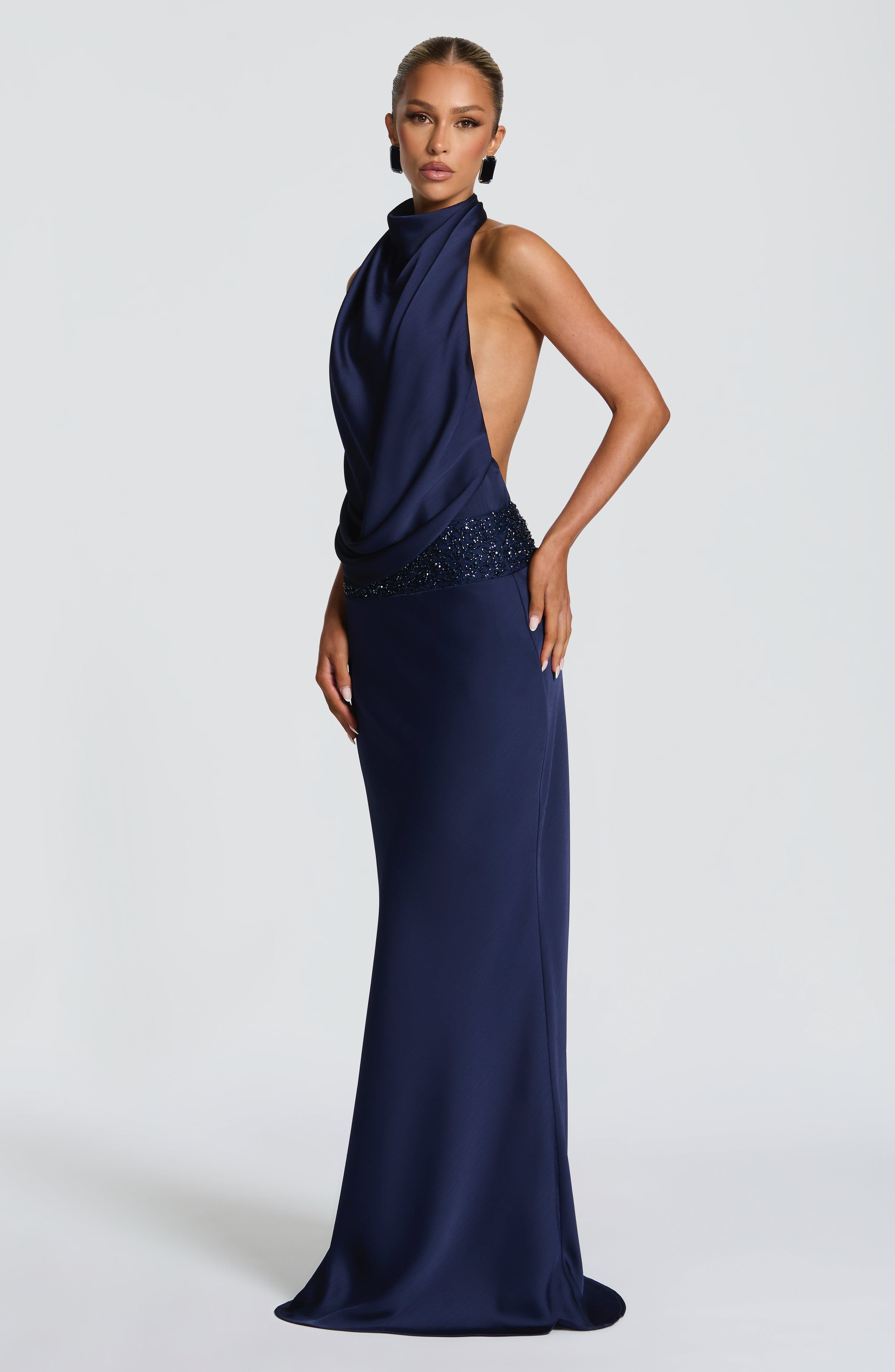 Sukienka maxi Armelle – granatowa