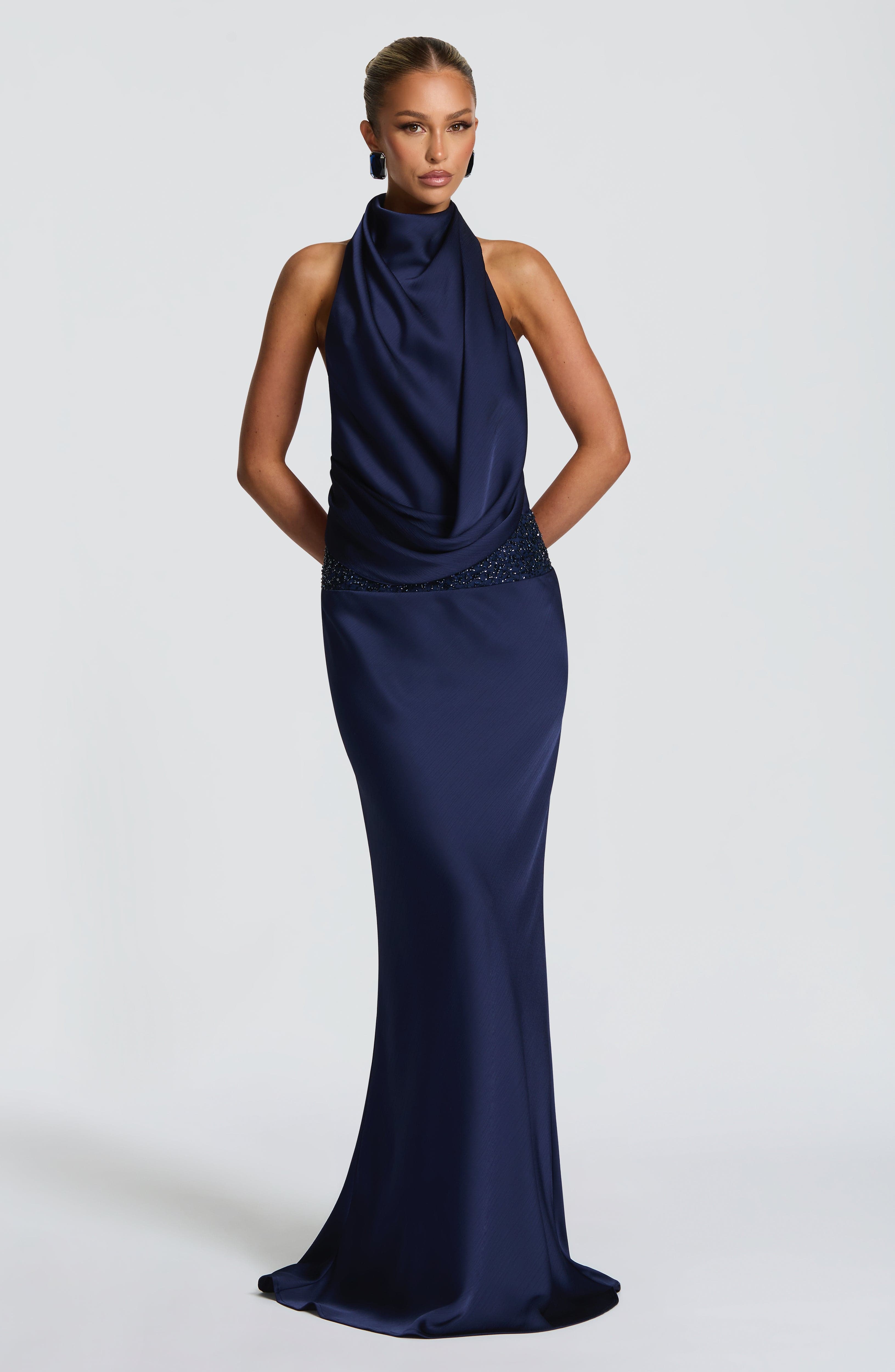 Sukienka maxi Armelle – granatowa