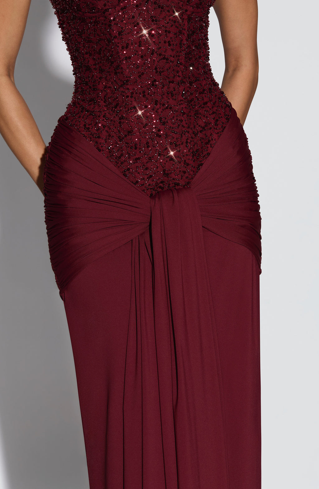 Sukienka maxi Carina – burgundowa