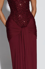 Sukienka maxi Carina – burgundowa