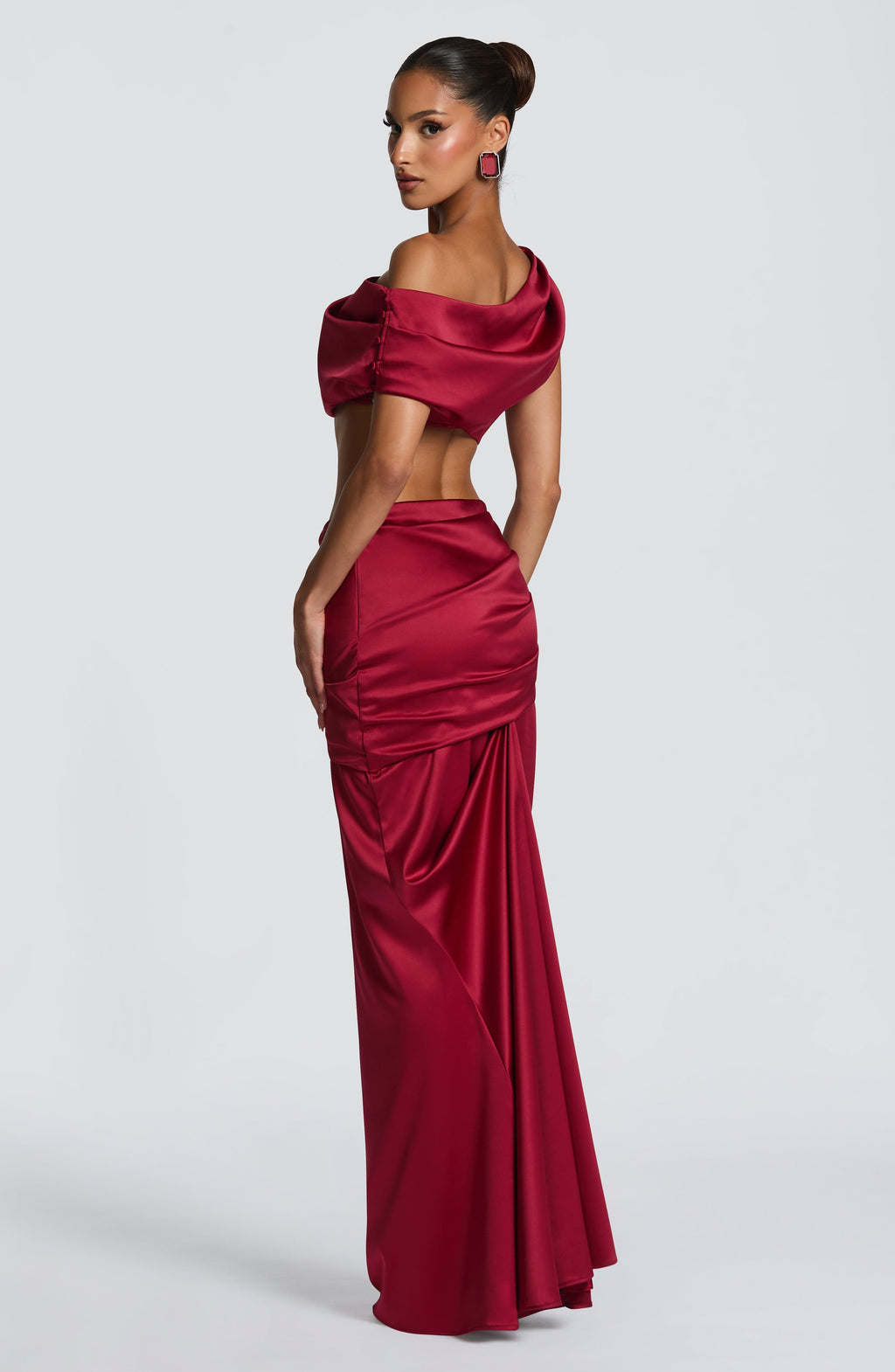 Spódnica maxi Claudette – burgundowa