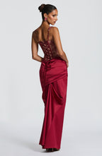 Spódnica maxi Claudette – burgundowa