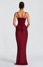 Sukienka maxi Cornelia – burgundowa