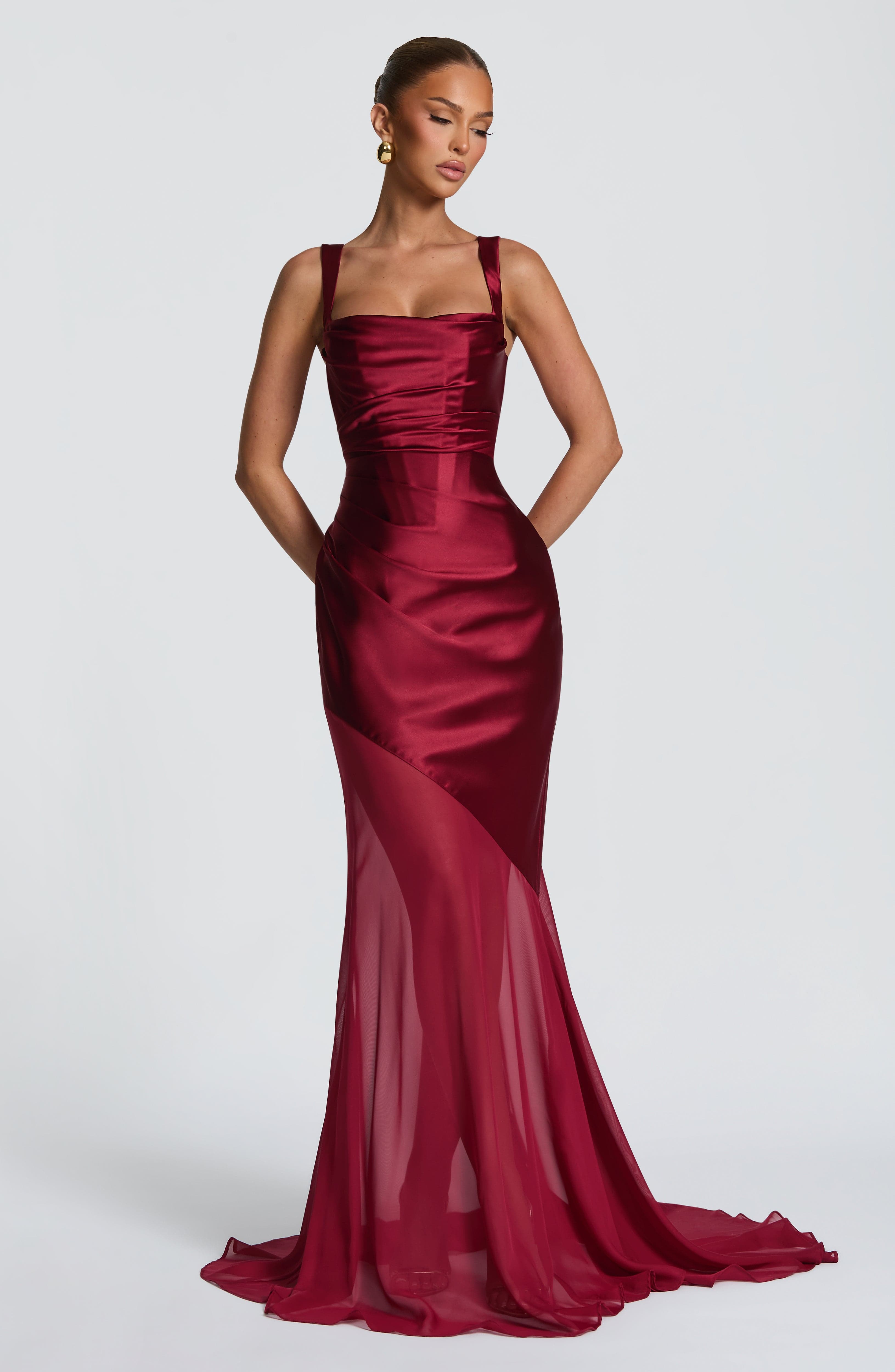 Suknia Eliza – burgundowa