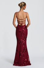 Sukienka maxi Nefertiti – burgundowa