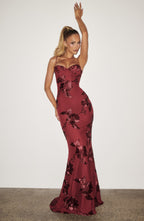 Sukienka maxi Nefertiti – burgundowa