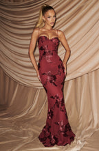 Sukienka maxi Nefertiti – burgundowa
