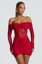 Sukienka mini Sauline – czerwona