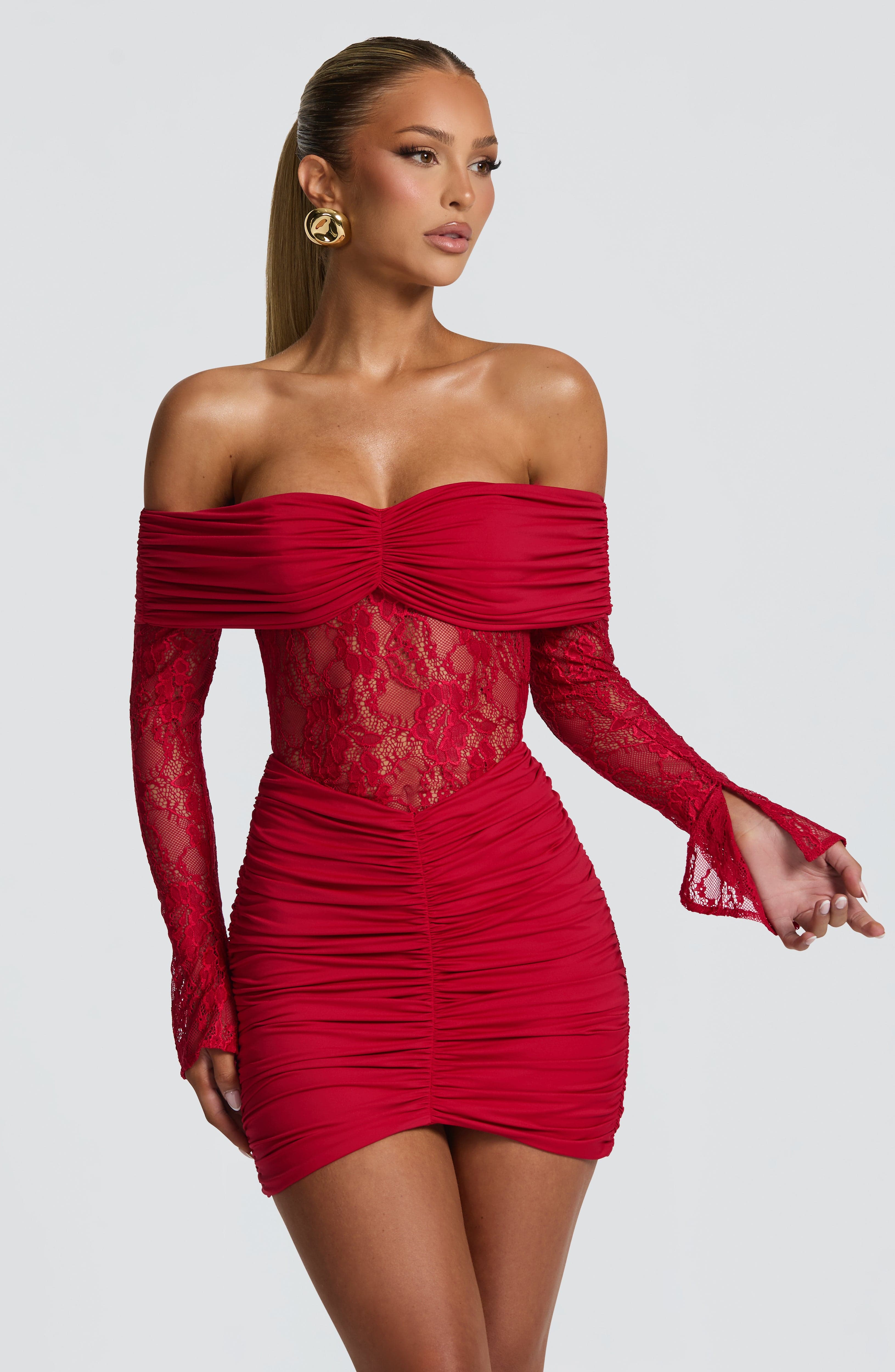 Sukienka mini Sauline – czerwona