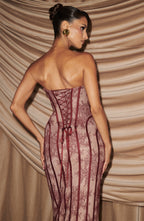 Sukienka maxi Sian – burgundowa