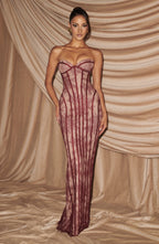 Sukienka maxi Sian – burgundowa