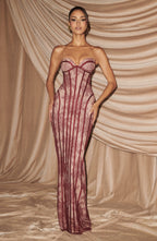 Sukienka maxi Sian – burgundowa