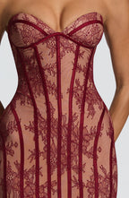 Sukienka maxi Sian – burgundowa